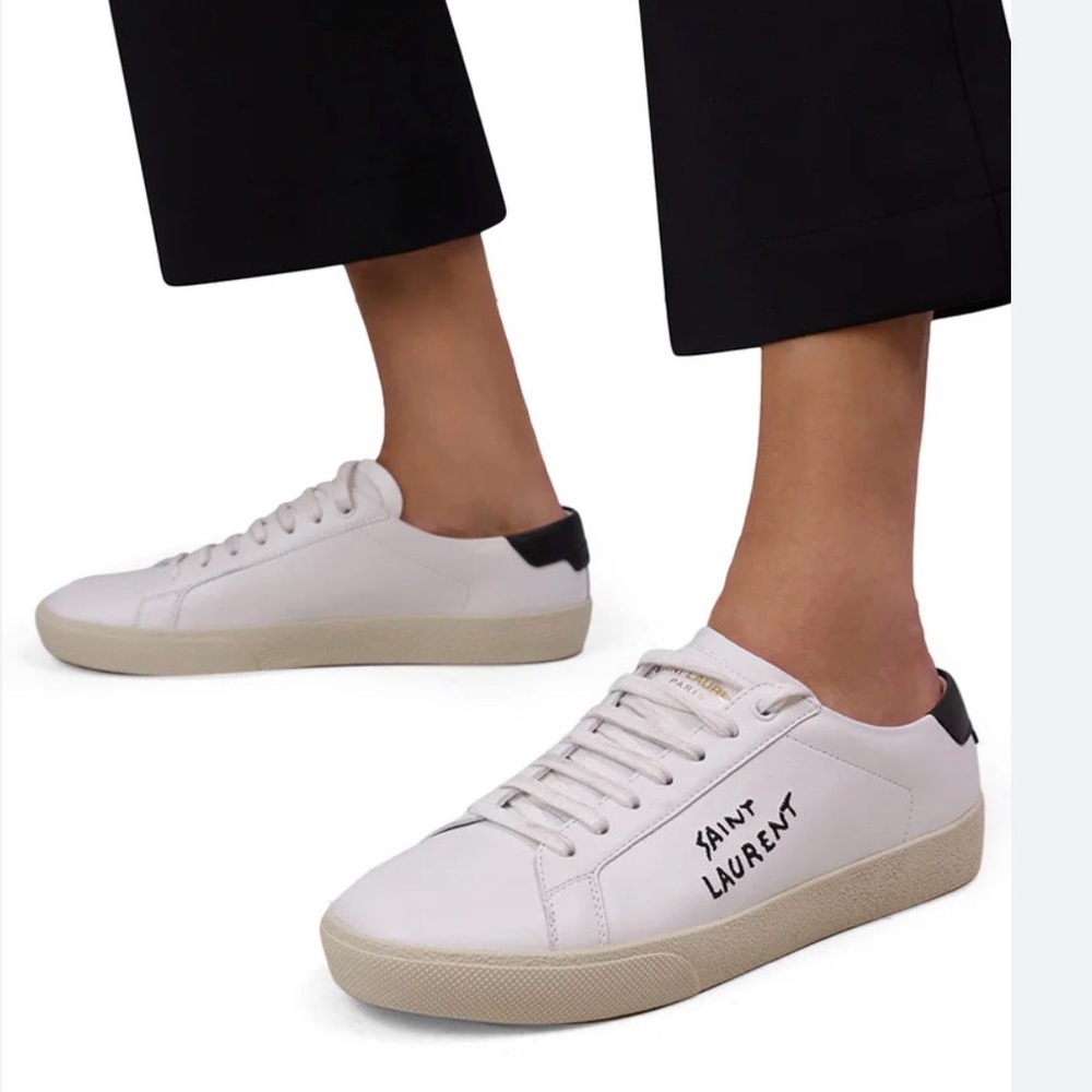 Saint Laurent White and Black Womens  Sneakers